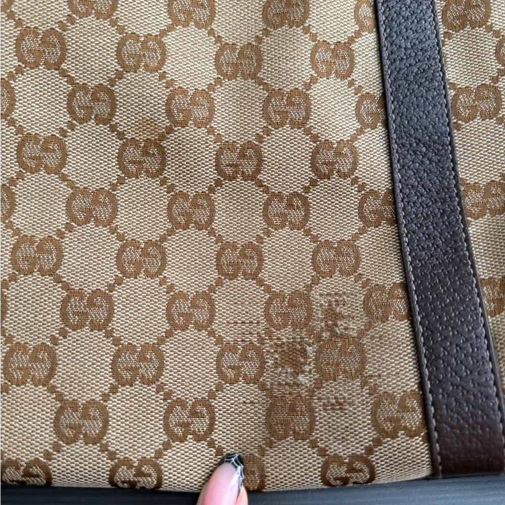 Gucci Vintage Brown Monogram Canvas Shoulder Bag and Dust Bag - Picture 15 of 16